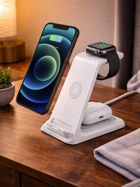 Wireless 3 in 1 Charger Stand for iPhone Apple Watch AirPods Charging Station